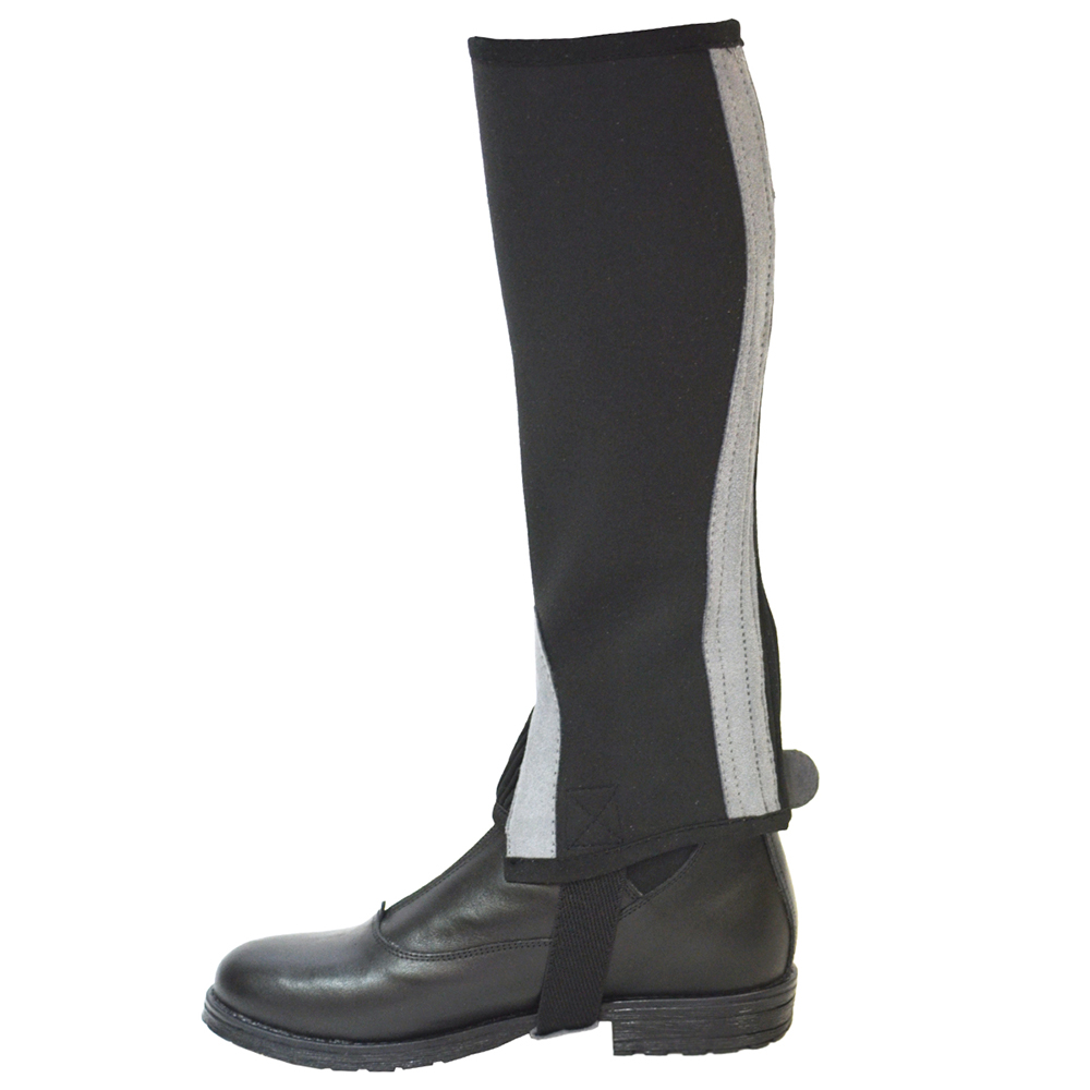 Краги детские иск. замша HO чёрный/серый